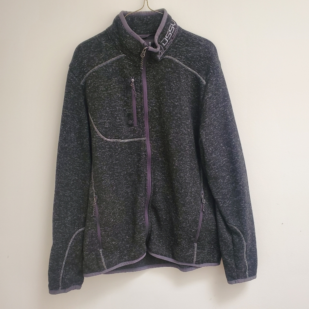 Elavate Black and Gray Zip-Up Jacket Size L